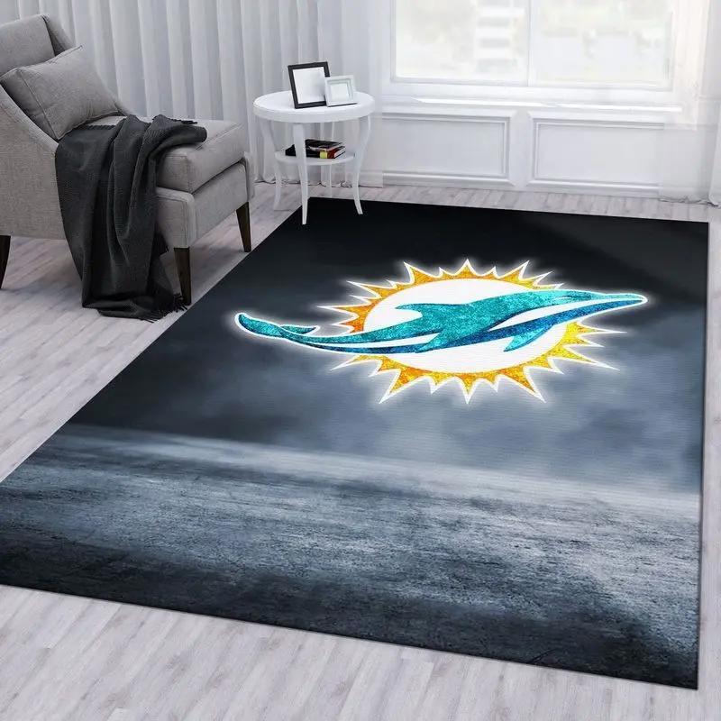 Miami dolphins nfl 21 living room and bed room rug rug regtangle carpet Rectangle Rug