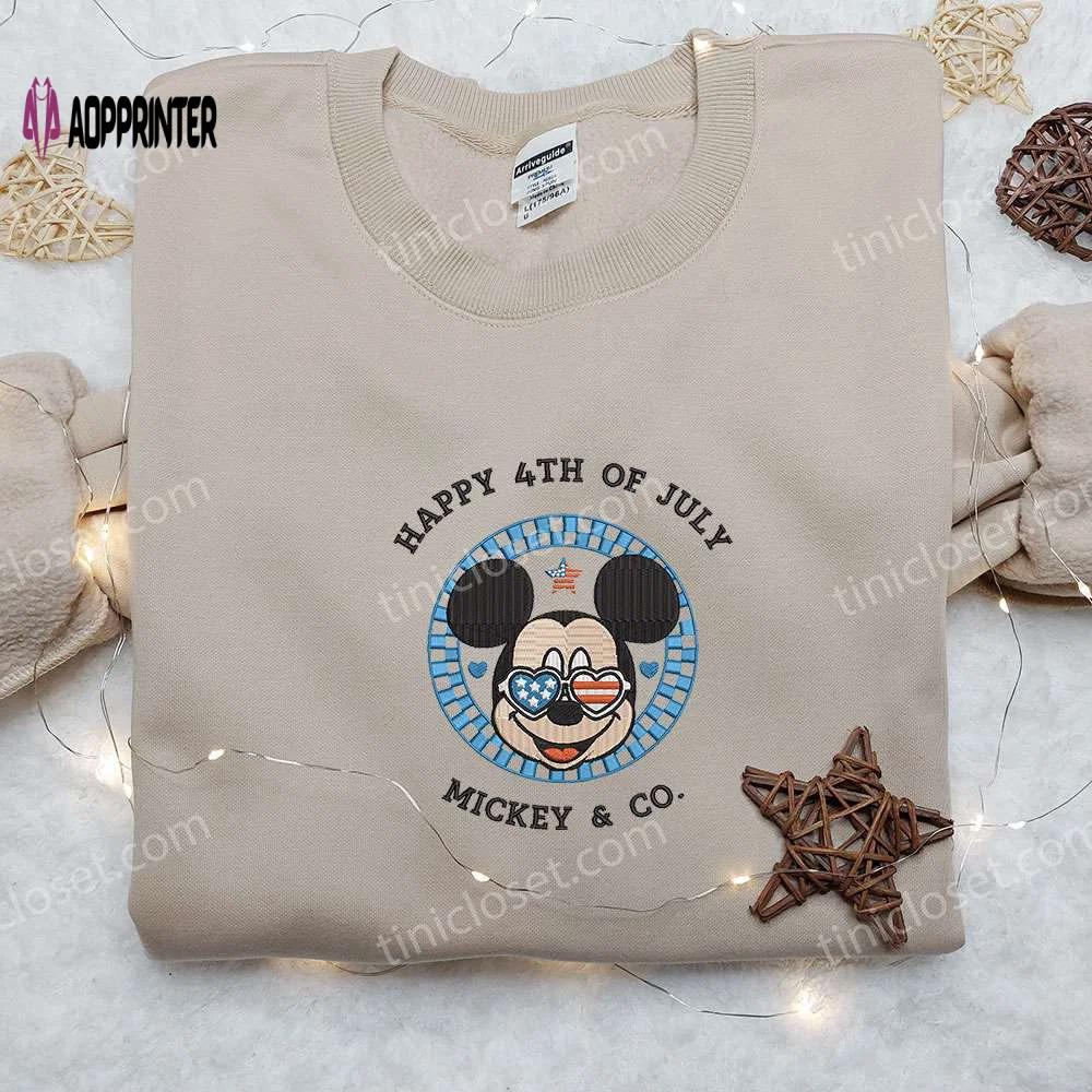 Mickey mouse 4th of july shirt: disney embroidered & national day gifts Embroidered Shirt