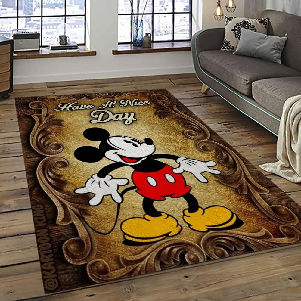 Mickey mouse characters cartoon movie carpet rectangle area rug for living room bedroom decor mme18 Rectangle Rug