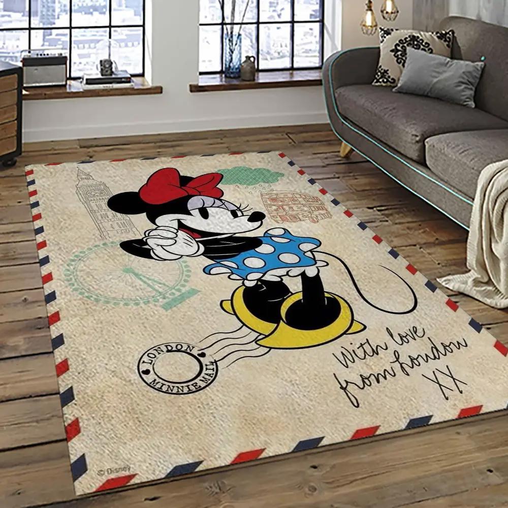 Mickey mouse characters cartoon movie carpet rectangle area rug for living room bedroom decor mme46 Rectangle Rug