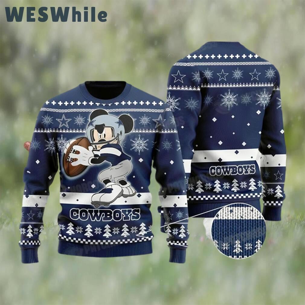 Mickey mouse nfl dallas cowboys ugly christmas sweater gift for disney fan Christmas Ugly Sweater