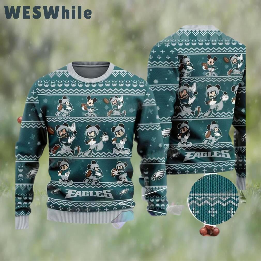 Mickey mouse nfl philadelphia football ugly christmas sweater eagles gifts Christmas Ugly Sweater