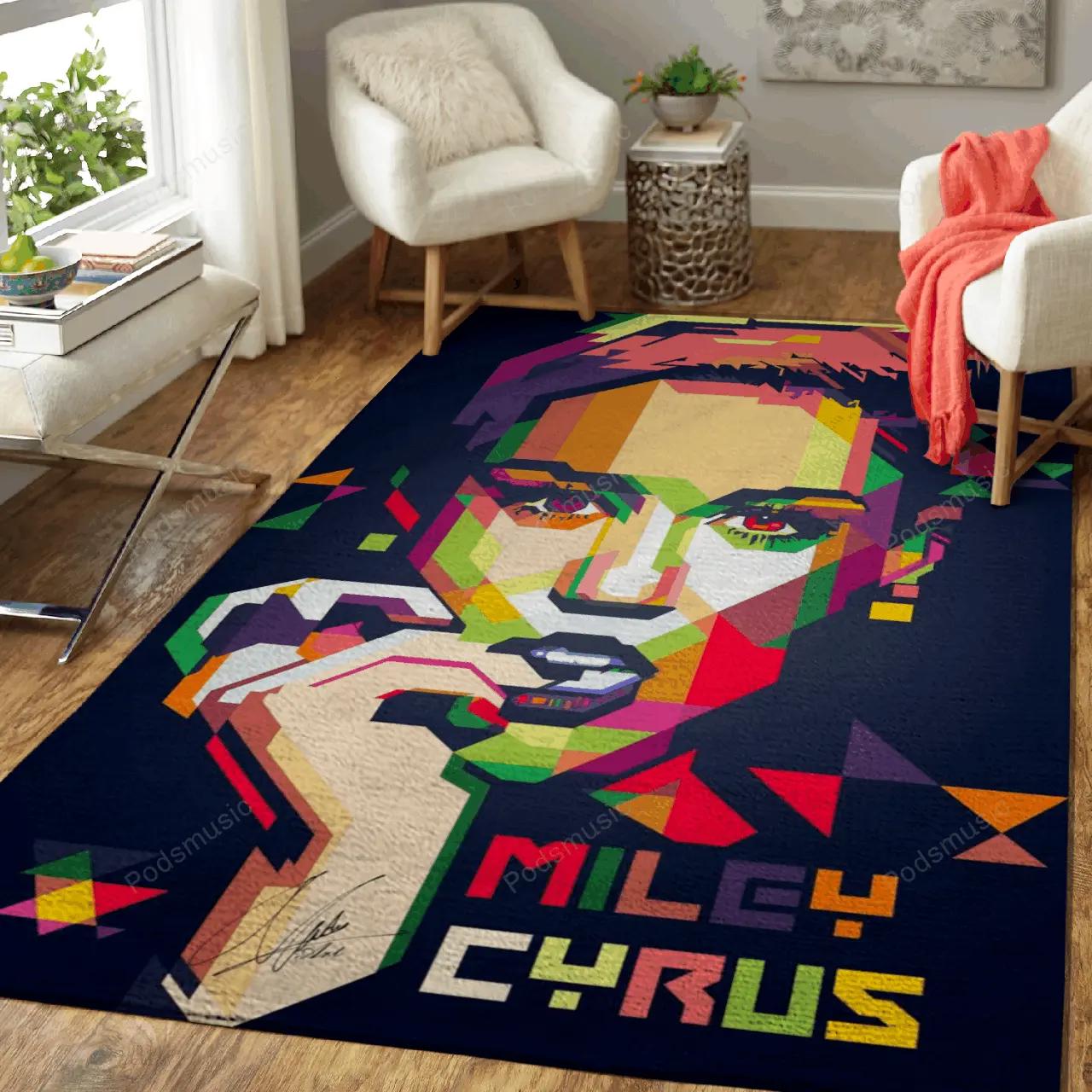 Miley cyrus country music art for fans area rug living room carpet rug regtangle carpet floor decor home decor Rectangle Rug