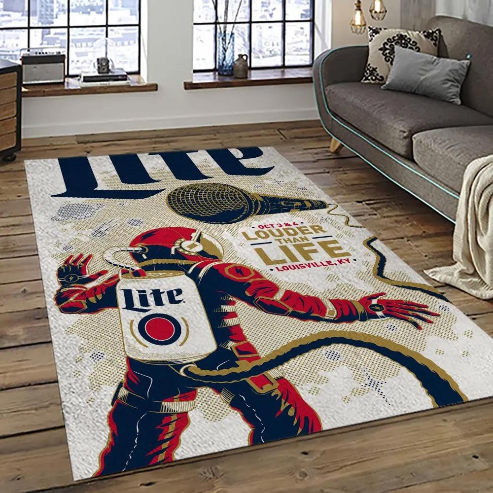 Miller lite american style beer retangle carpet area rug home decor gift best present for friends ml13 Rectangle Rug