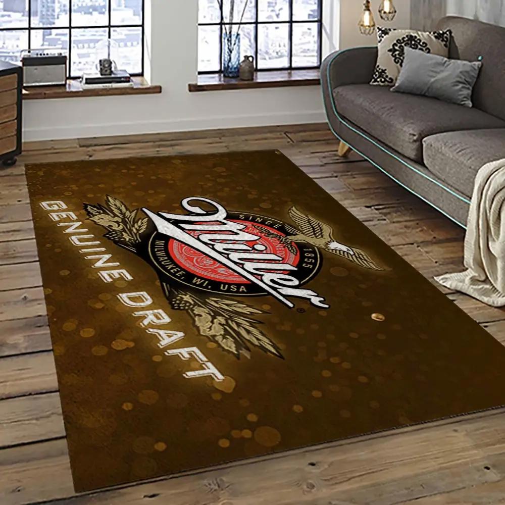 Miller lite american style beer retangle carpet area rug home decor gift best present for friends ml17 Rectangle Rug