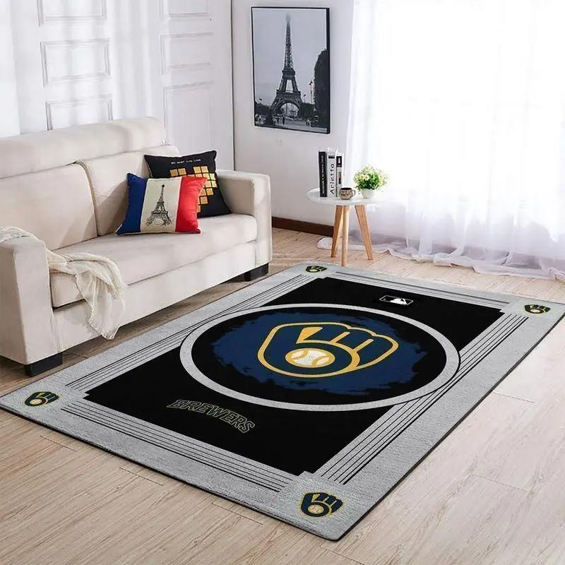 Milwaukee brewers area rug mlb team logo carpet living room rugs decor 13 Rectangle Rug