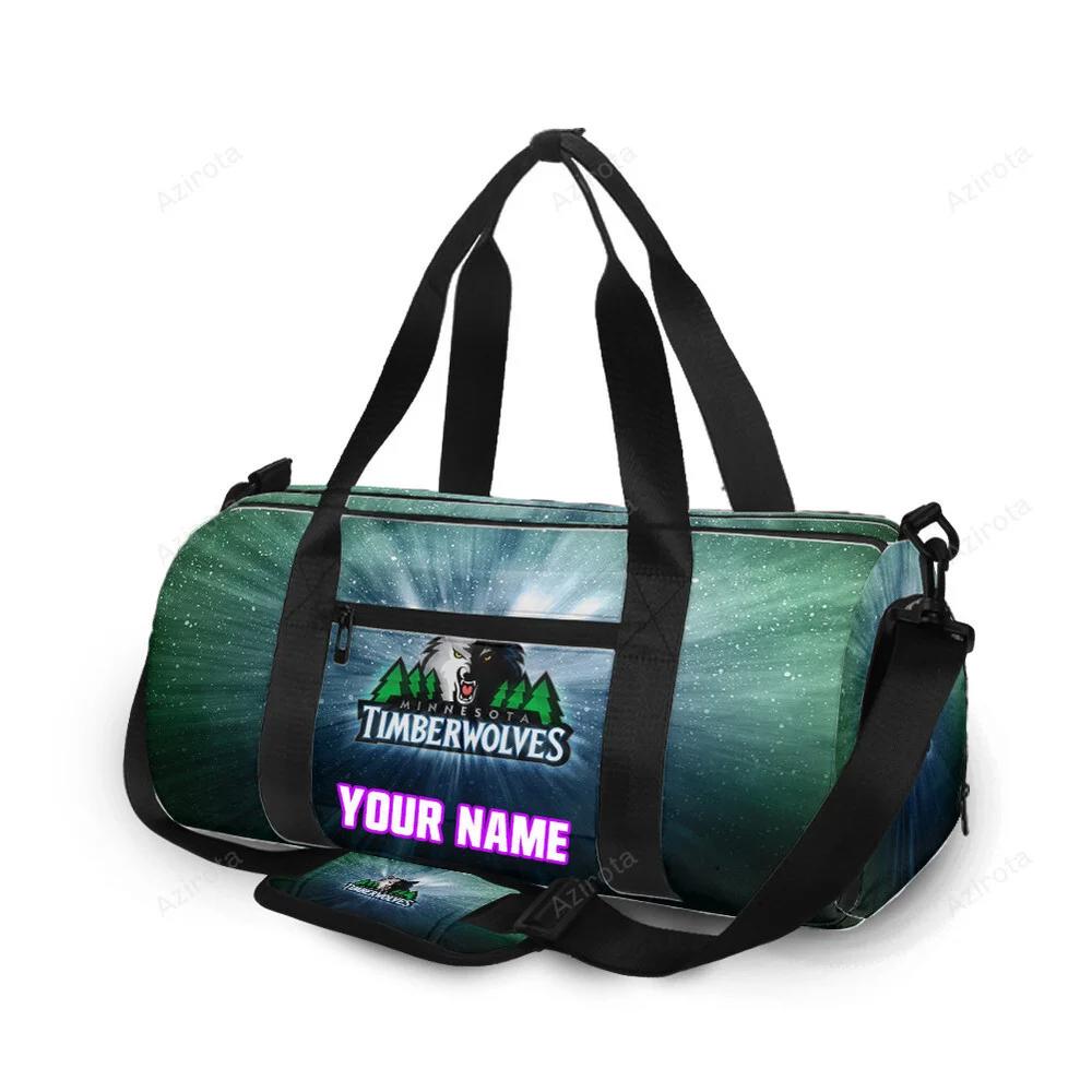 Minnesota timberwolves emblem v9 personalized name travel bag gym bag 82 Travel Bag