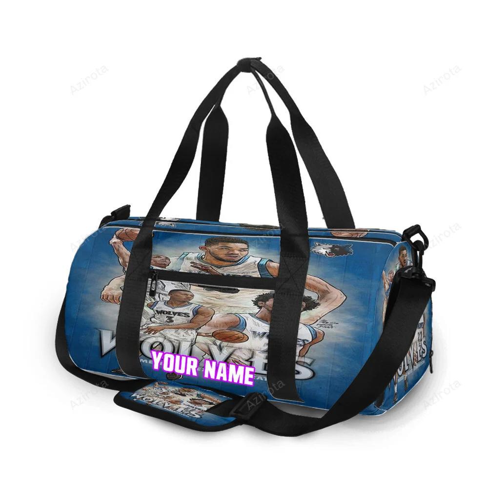Minnesota timberwolves players v42 personalized name travel bag gym bag 2043 Travel Bag