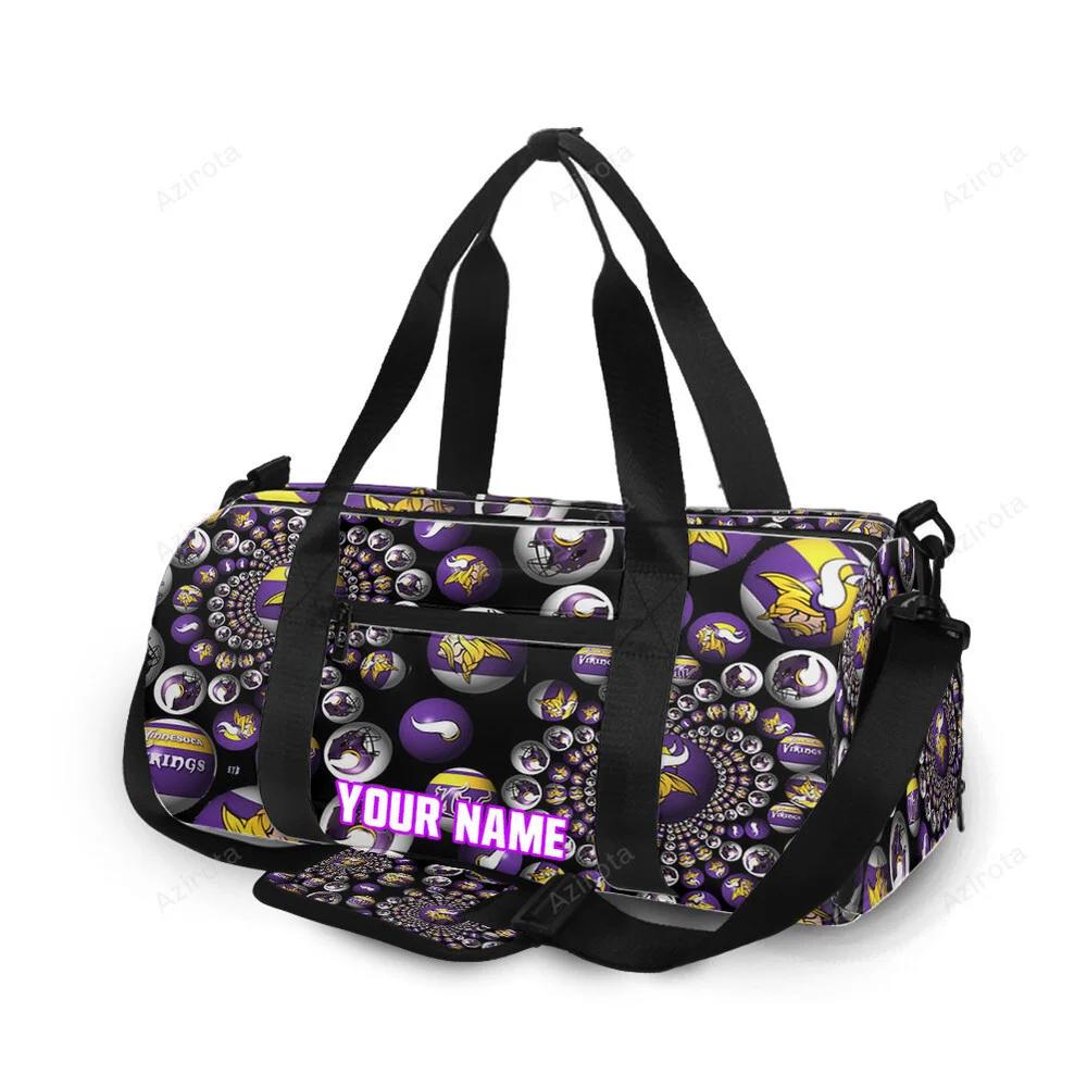 Minnesota vikings emblem ball personalized name travel bag gym bag 2158 Travel Bag