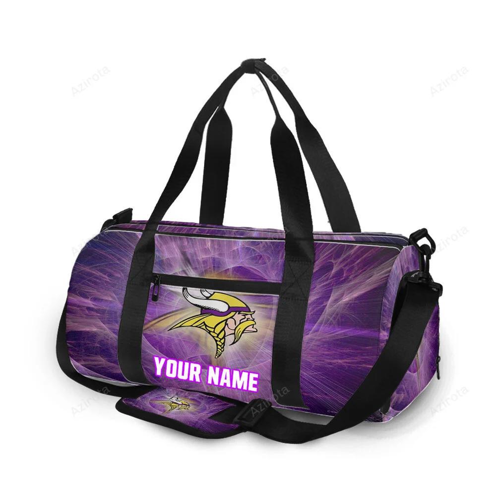 Minnesota vikings emblem v2 personalized name travel bag gym bag 22 Travel Bag