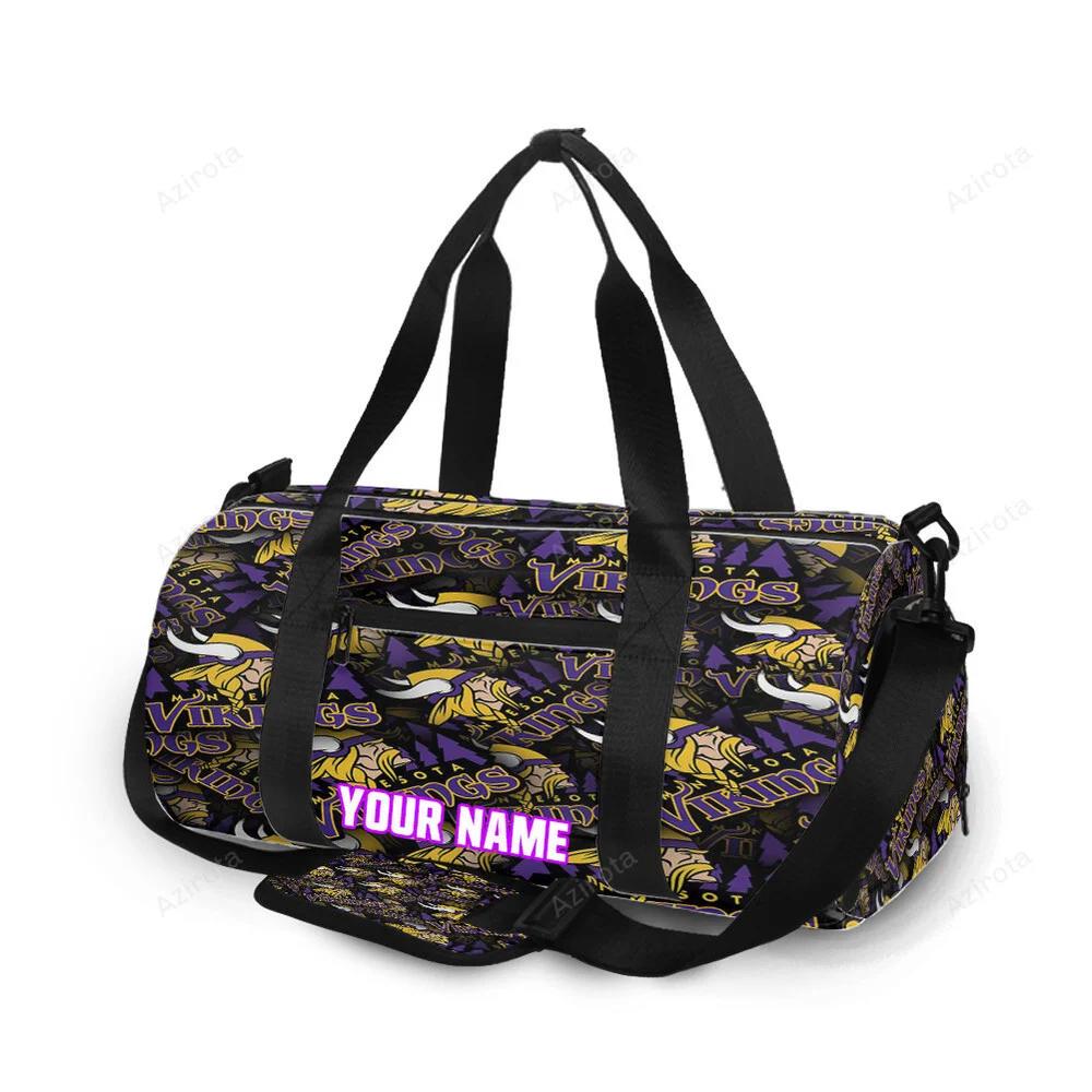 Minnesota vikings emblem v8 personalized name travel bag gym bag 125 Travel Bag