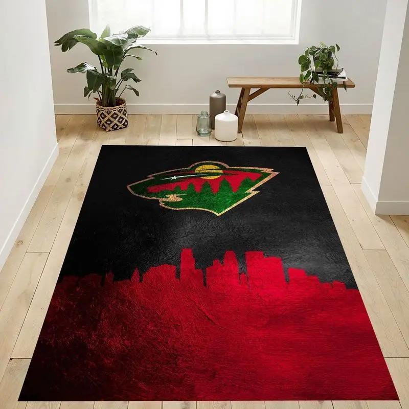 Minnesota wild nhl 2 area rug living room bedroom rug regtangle carpet Rectangle Rug