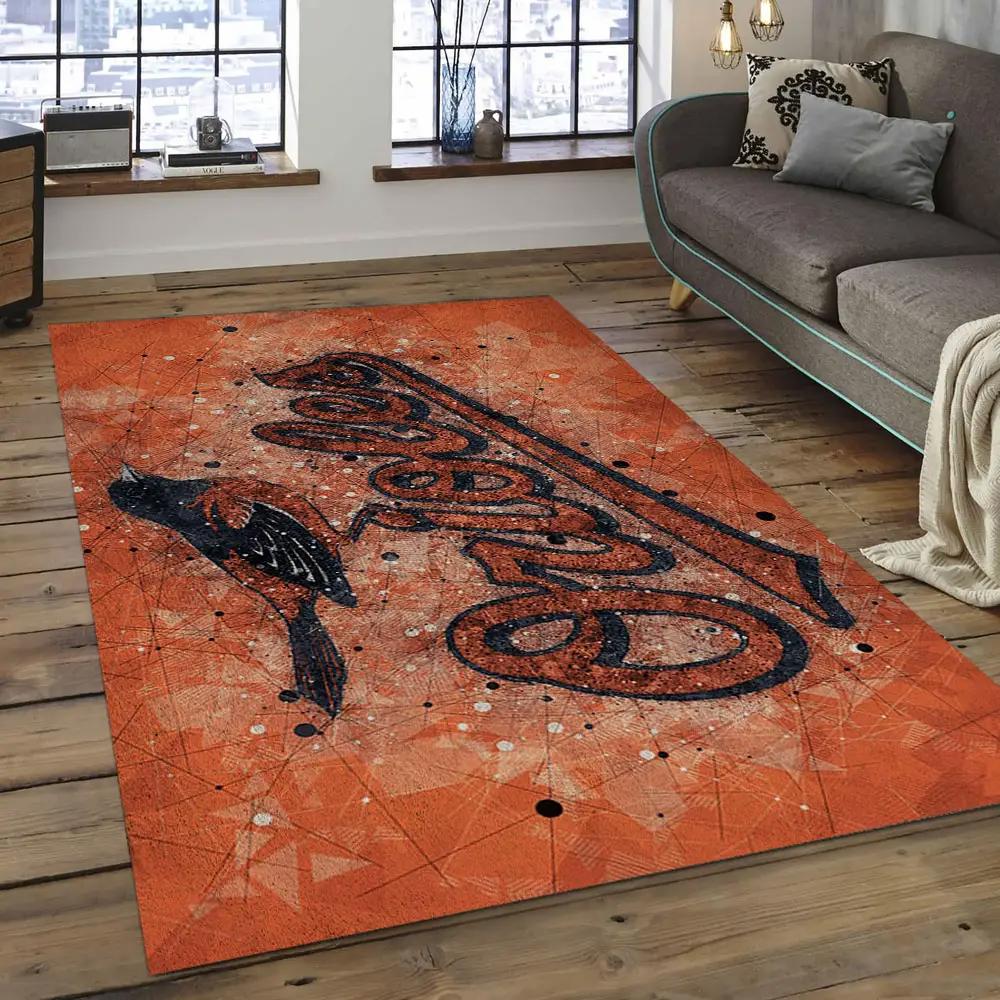 Mlb baltimore orioles baseball team logo rectangle area bo17 Rectangle Rug
