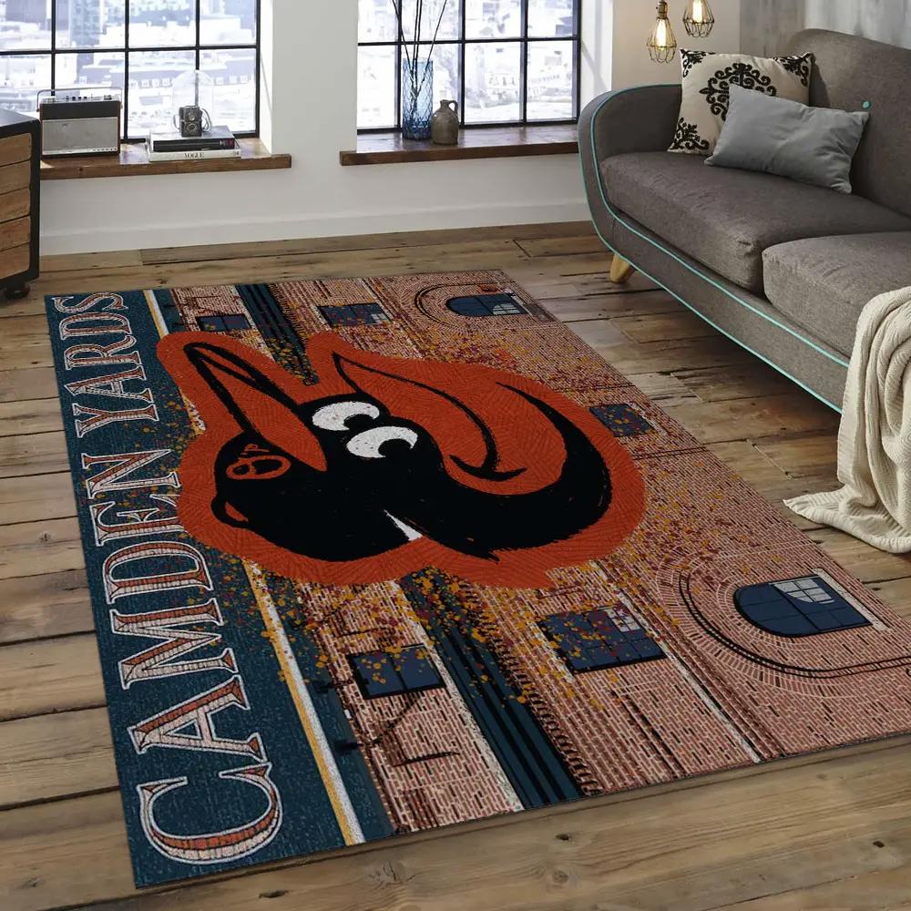 Mlb baltimore orioles baseball team logo rectangle area bo33 Rectangle Rug