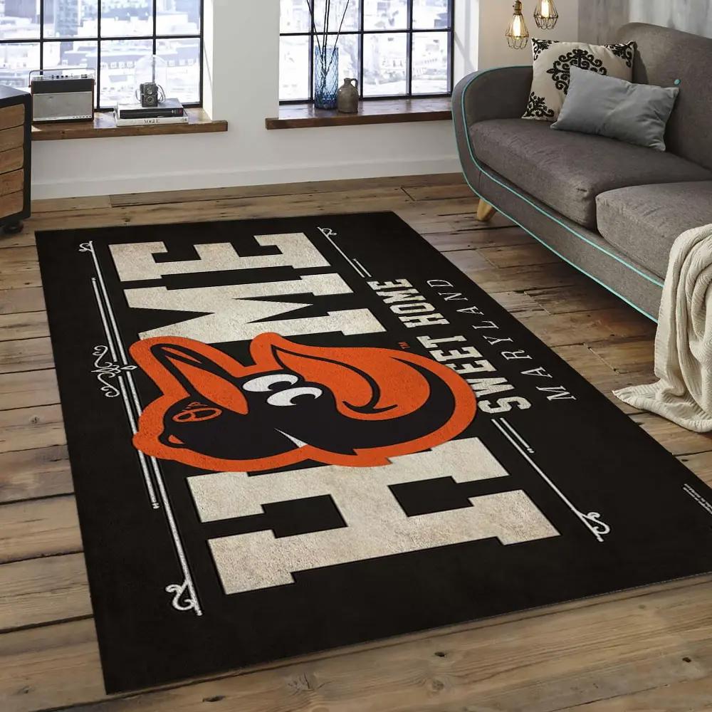 Mlb baltimore orioles baseball team logo rectangle area bo43 Rectangle Rug