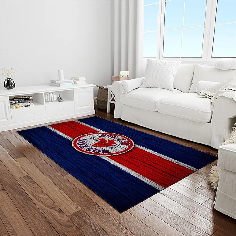 Mlb boston red sox baseball team logo rectangle area rug brs09 Rectangle Rug
