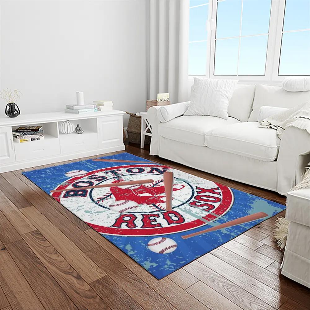 Mlb boston red sox baseball team logo rectangle area rug brs68 Rectangle Rug