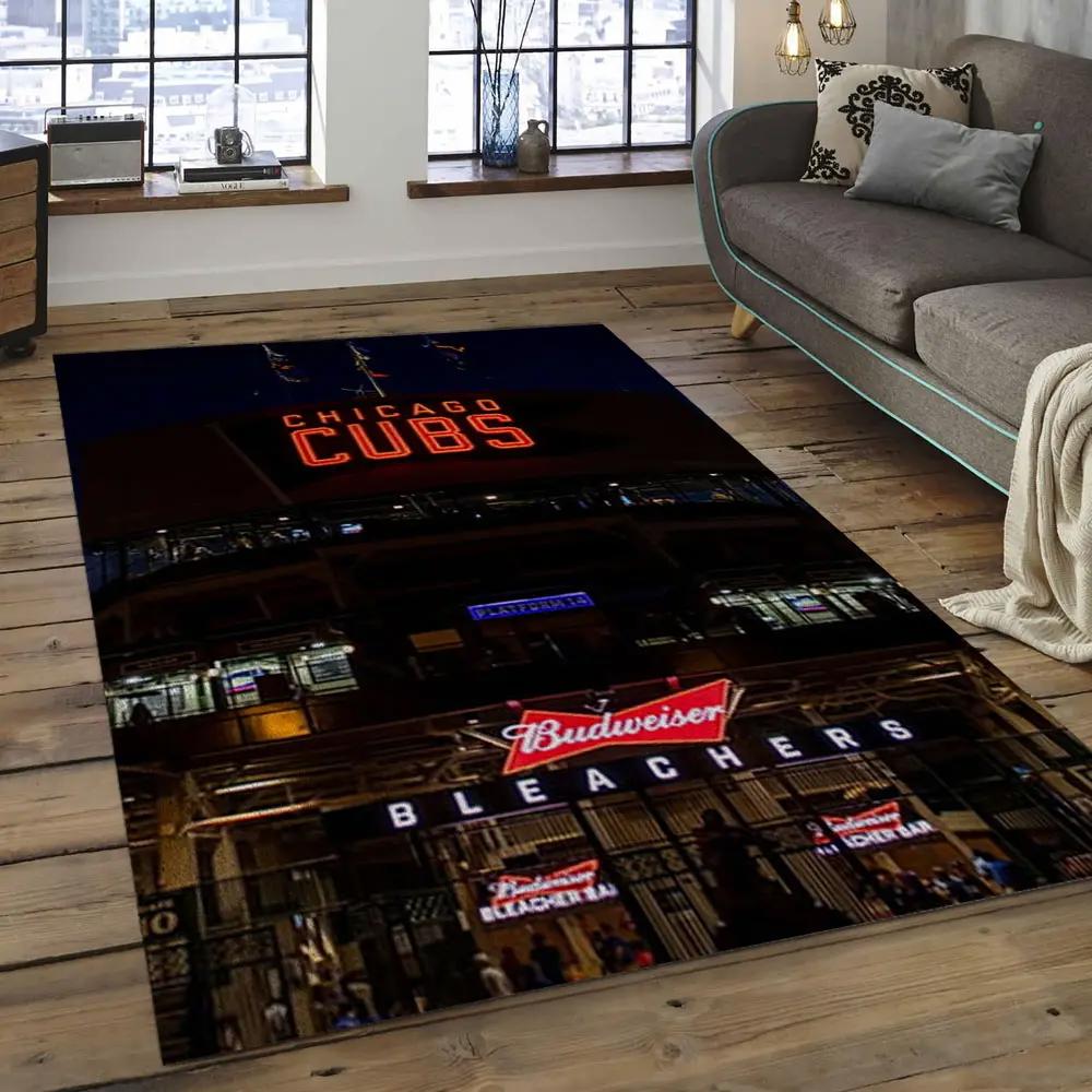Mlb chicago cubs baseball team logo rectangle area cc13 Rectangle Rug