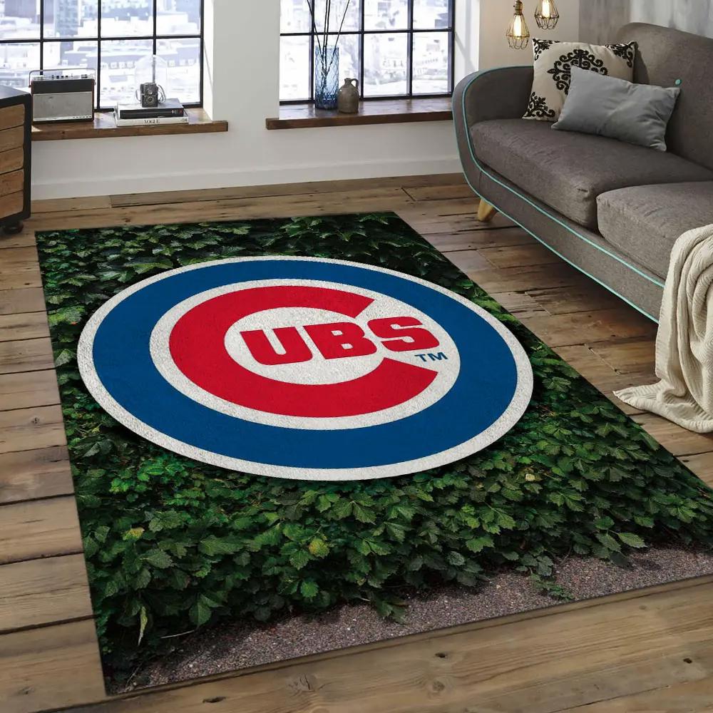 Mlb chicago cubs baseball team logo rectangle area cc19 Rectangle Rug