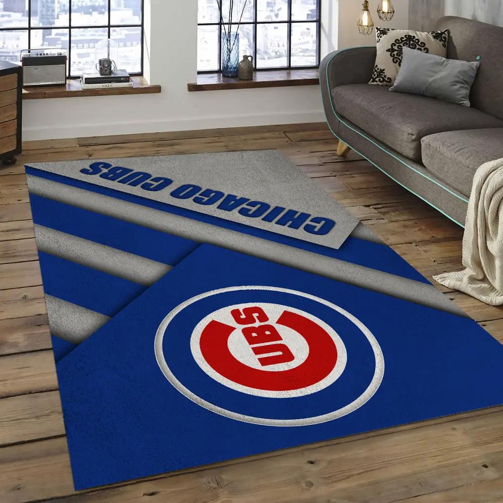 Mlb chicago cubs baseball team logo rectangle area cc37 Rectangle Rug
