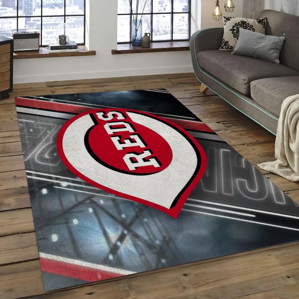 Mlb cincinnati reds baseball team logo rectangle area cr20 Rectangle Rug