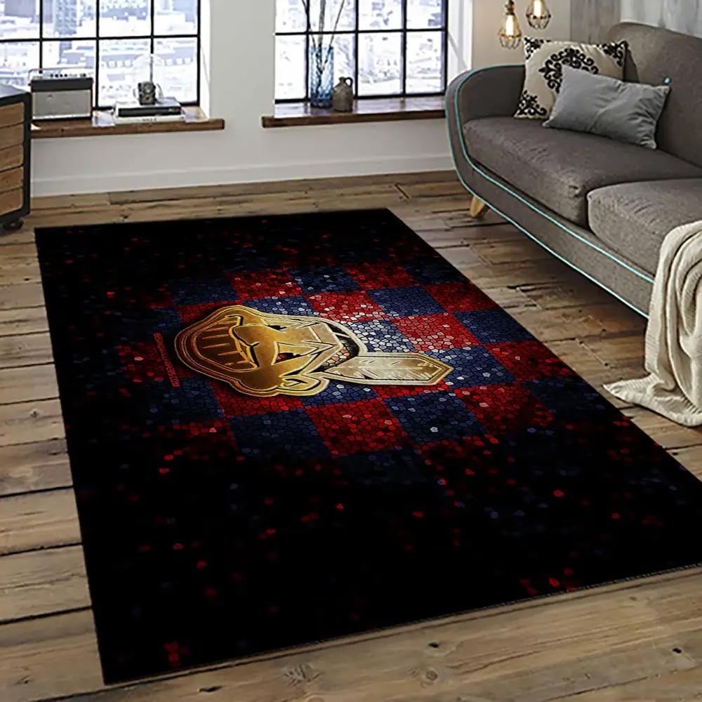 Mlb cleveland indians baseball team logo sport carpet rectangle area rug for living room ci28 Rectangle Rug