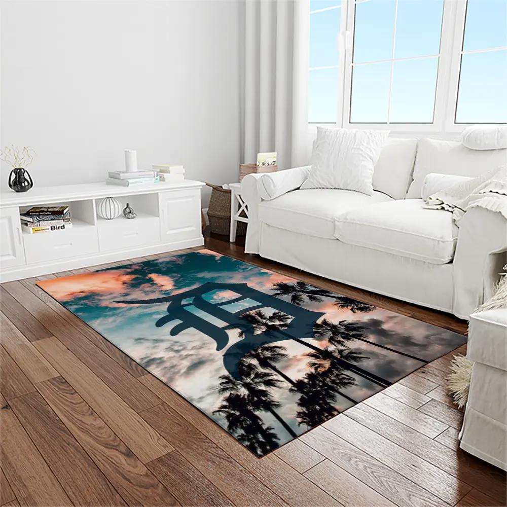 Mlb detroit tigers baseball team logo rectangle area rug dt34 Rectangle Rug