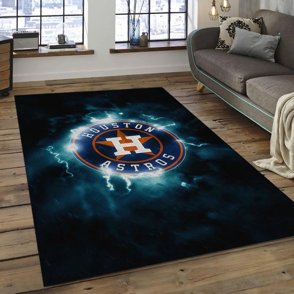 Mlb houston astros baseball team logo rectangle area ha43 Rectangle Rug