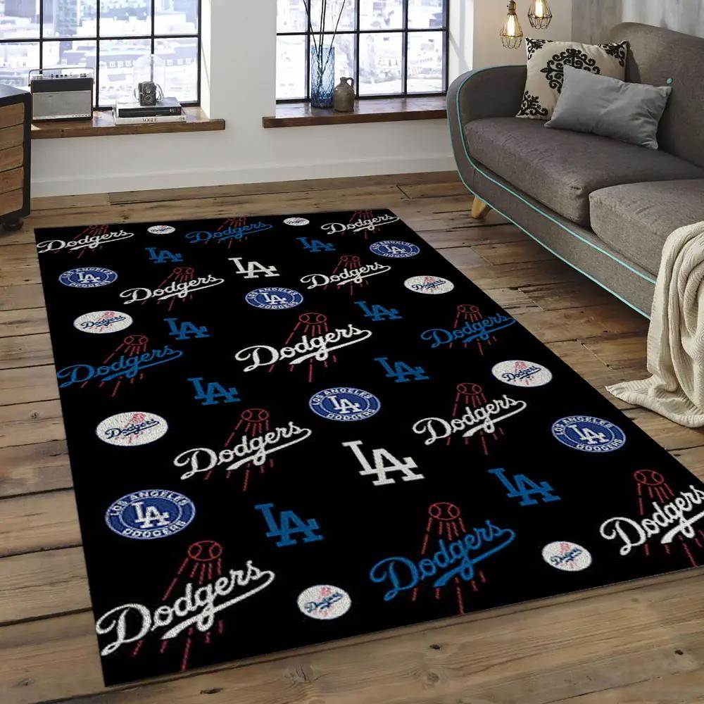 Mlb los angeles dodgers baseball team logo rectangle area lad05 Rectangle Rug