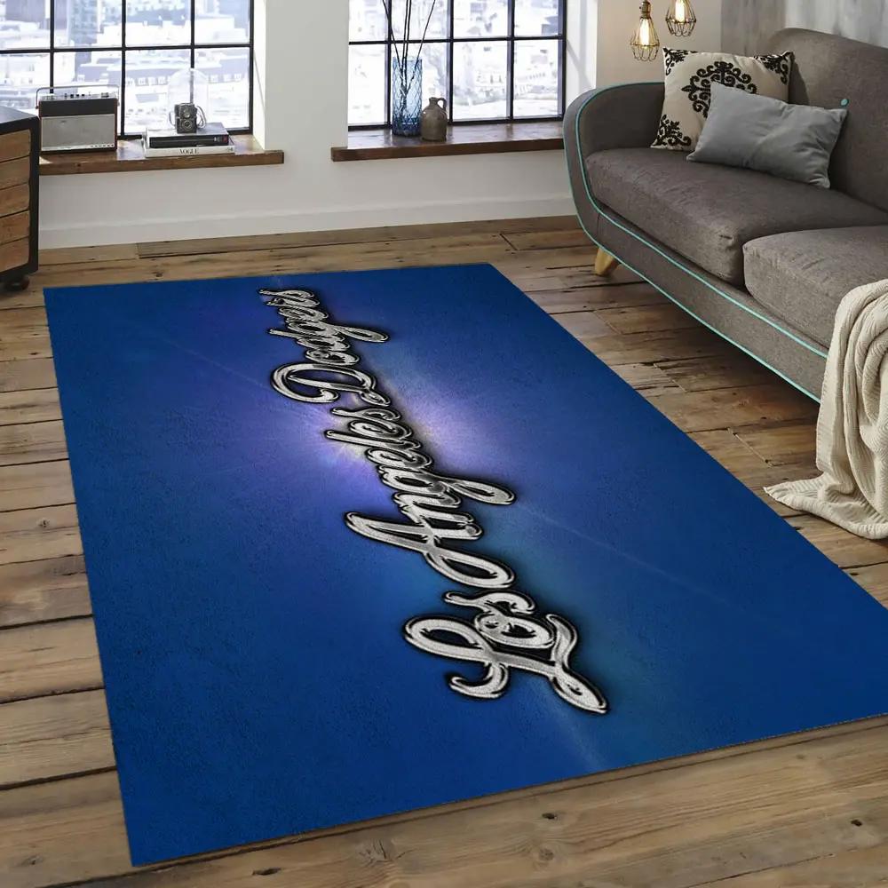 Mlb los angeles dodgers baseball team logo rectangle area lad14 Rectangle Rug