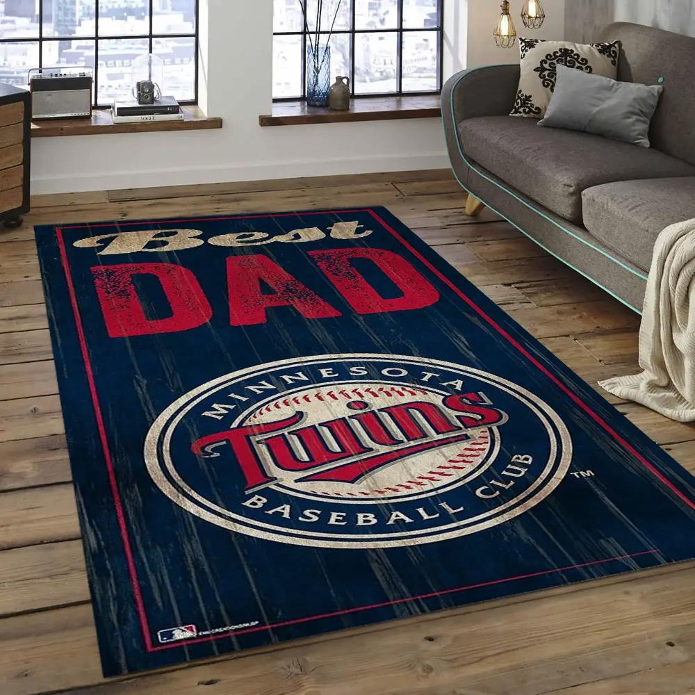 Mlb minnesota twins baseball team logo rectangle area mts34 Rectangle Rug
