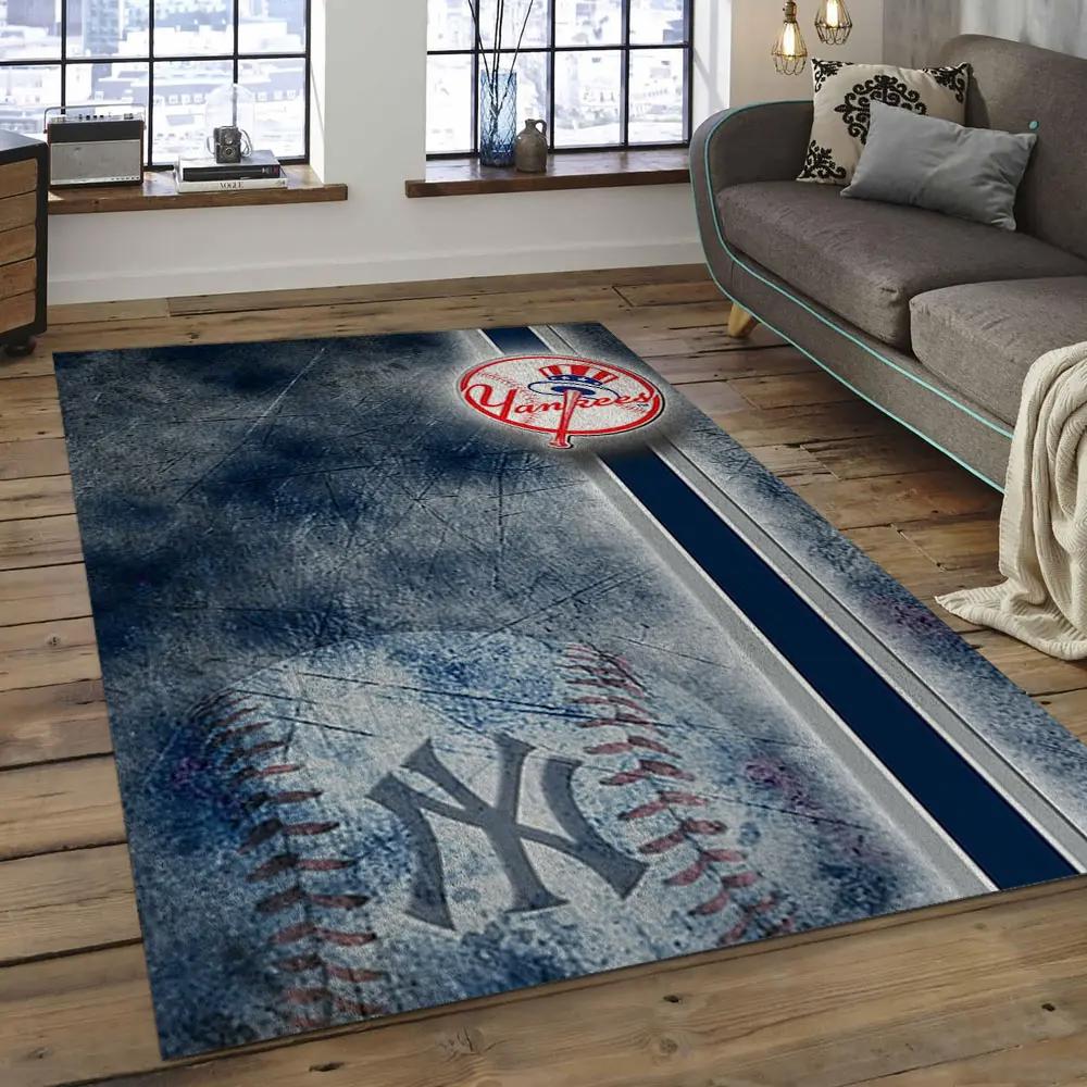 Mlb new york yankees baseball team logo rectangle area nyy03 Rectangle Rug