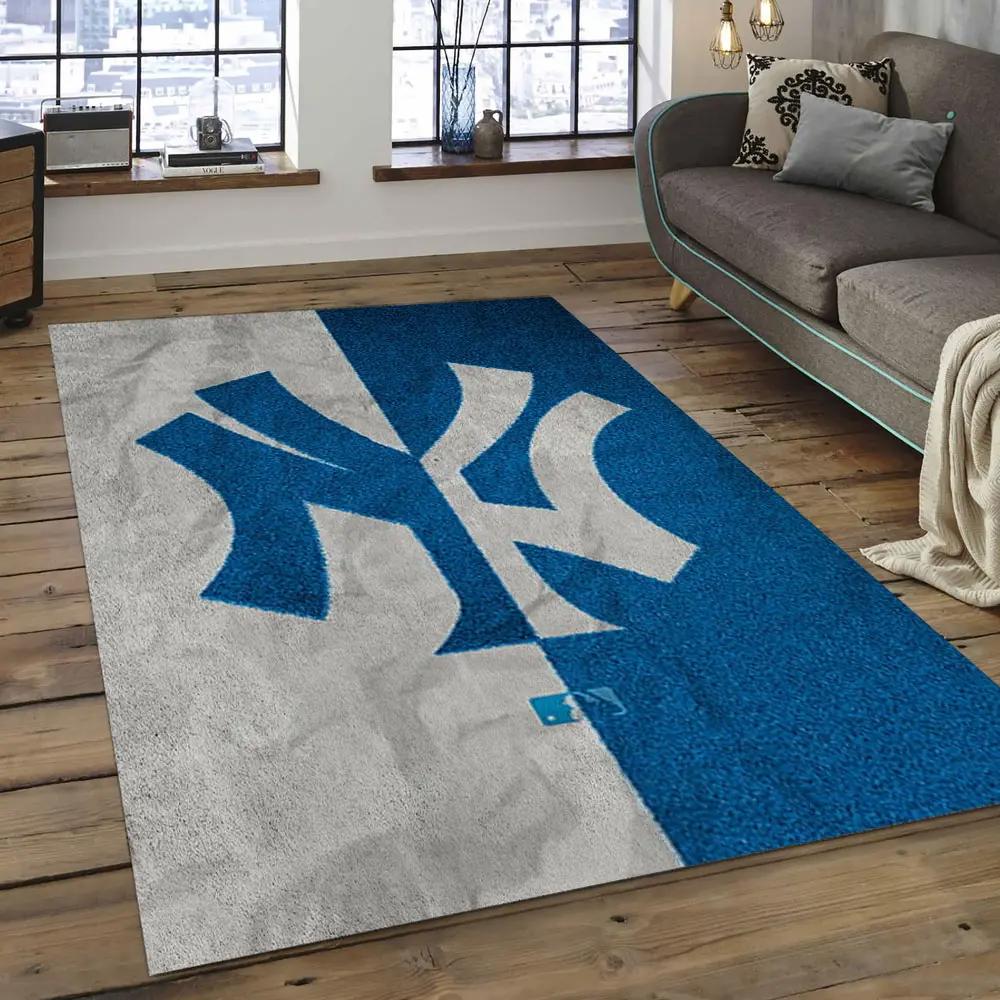 Mlb new york yankees baseball team logo rectangle area nyy19 Rectangle Rug