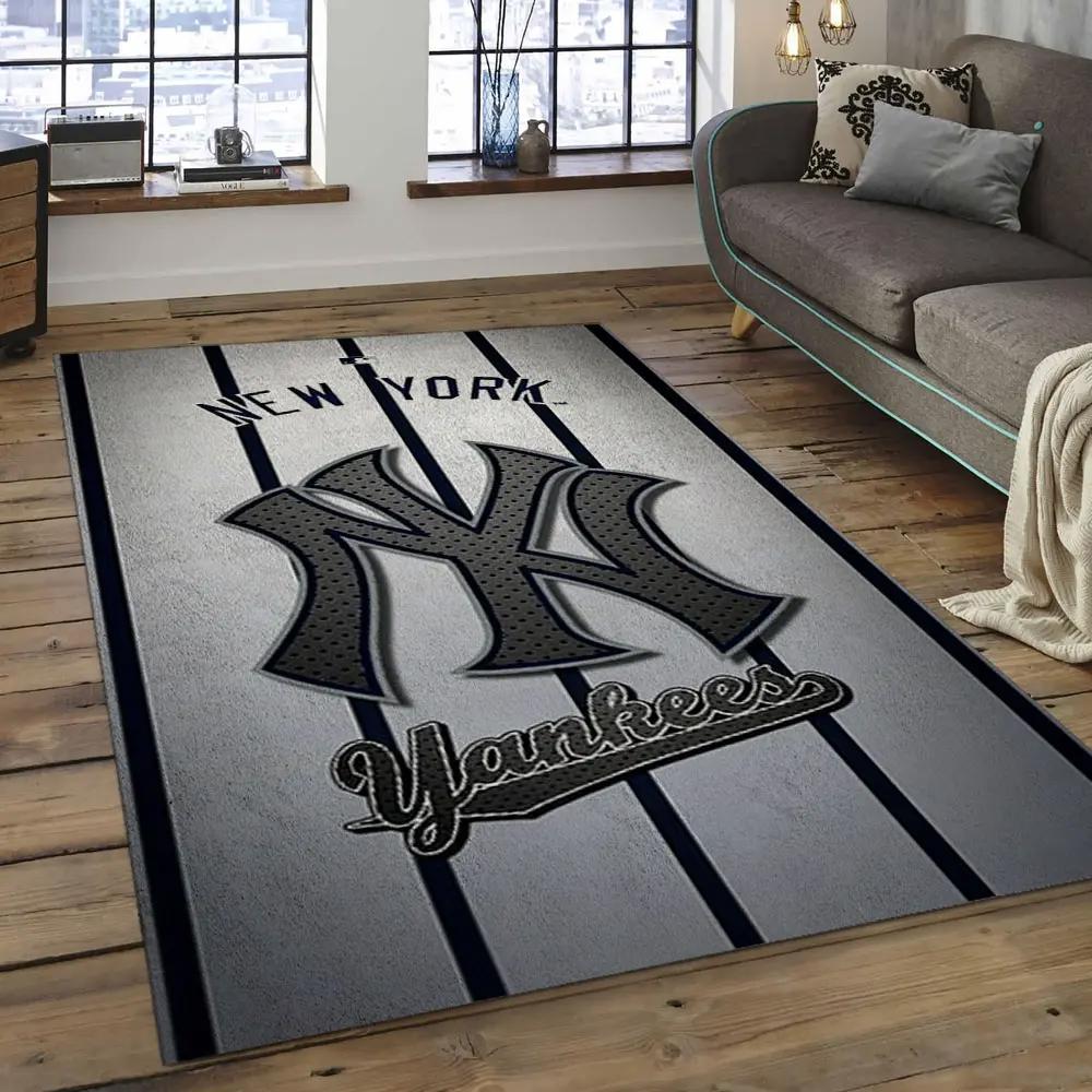Mlb new york yankees baseball team logo rectangle area nyy28 Rectangle Rug