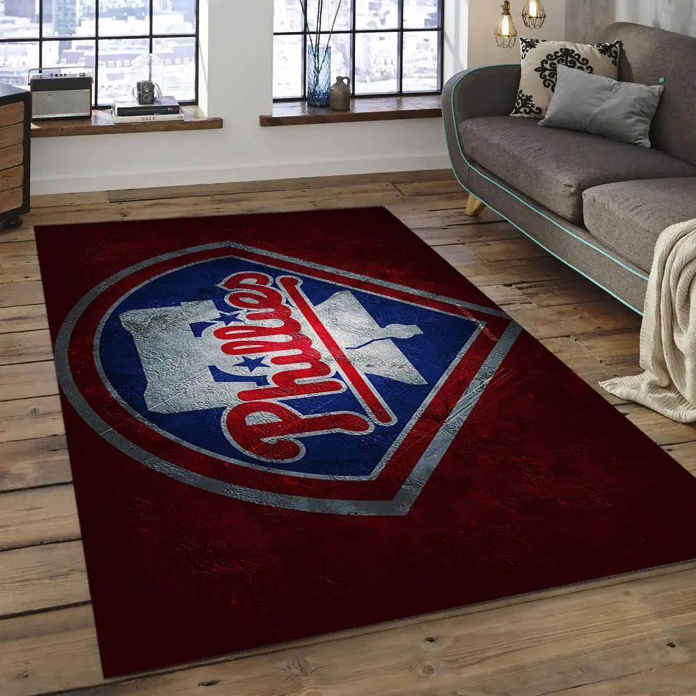 Mlb philadelphia phillies baseball team logo rectangle area pp02 Rectangle Rug
