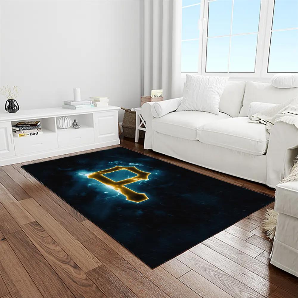 Mlb pittsburgh pirates baseball team logo rectangle area rug pp35 Rectangle Rug