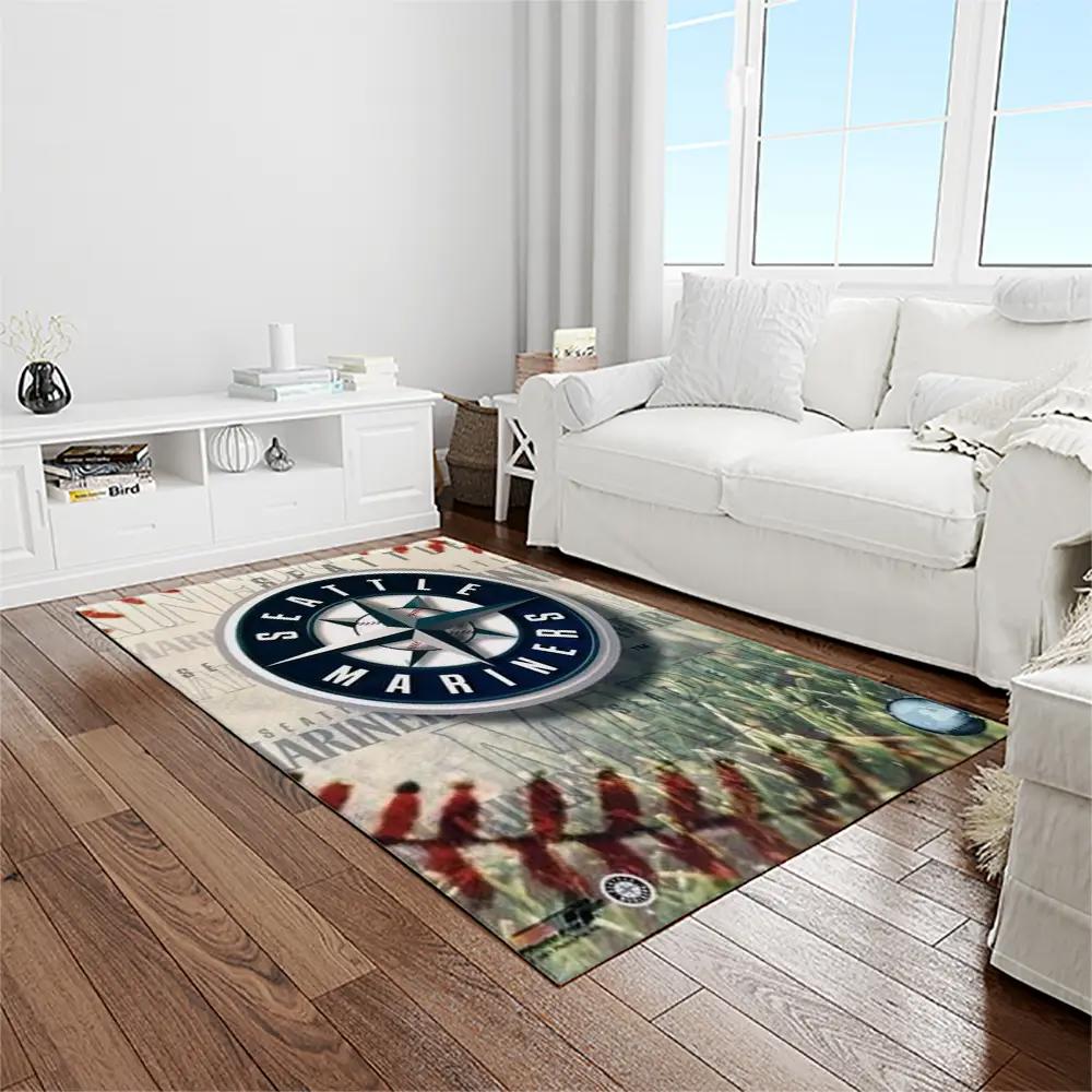 Mlb seattle mariners baseball team logo rectangle area rug sm76 Rectangle Rug