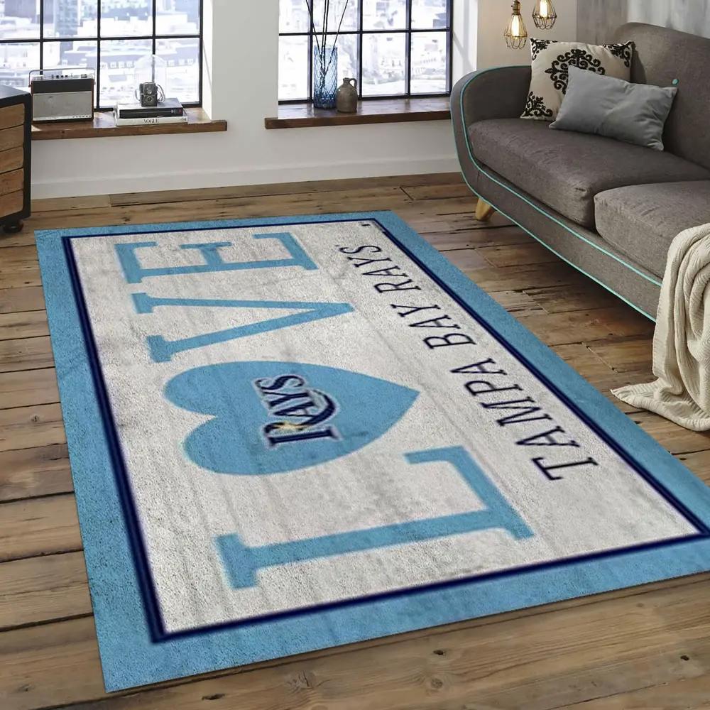 Mlb tampa bay rays baseball team logo rectangle area tbr08 Rectangle Rug