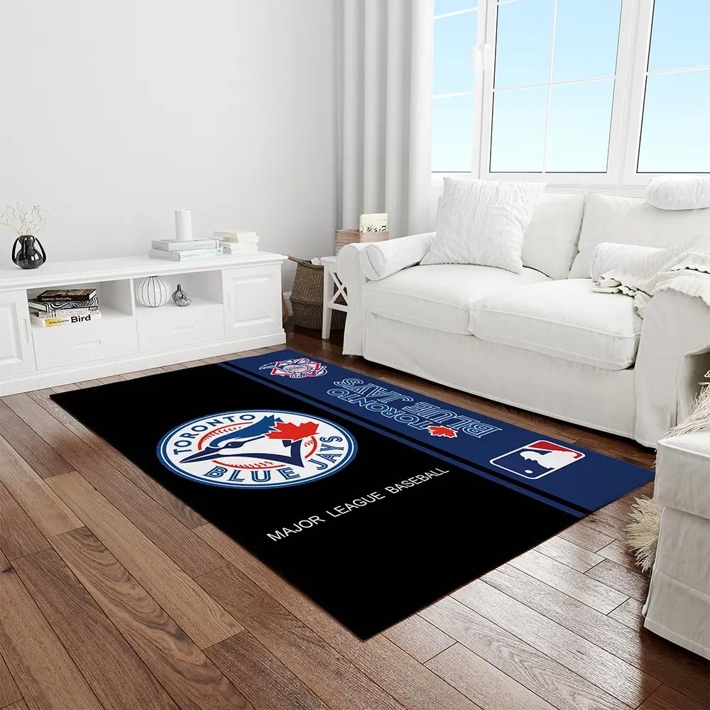 Mlb toronto blue jays baseball team logo rectangle area rug tbj26 Rectangle Rug