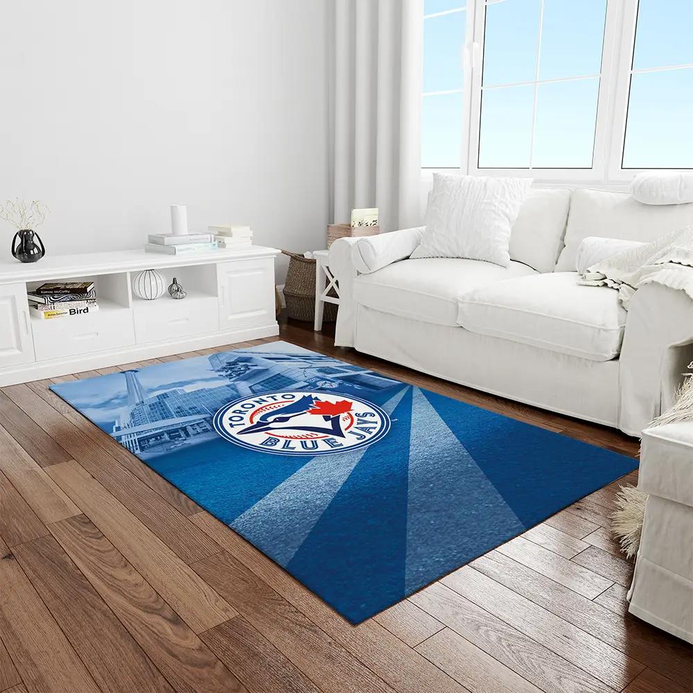 Mlb toronto blue jays baseball team logo rectangle area rug tbj32 Rectangle Rug