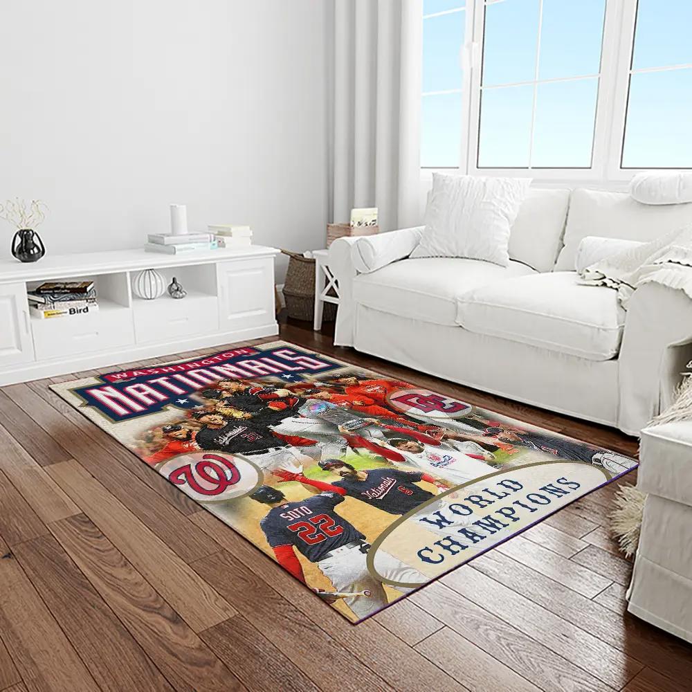 Mlb washington nationals baseball team logo rectangle area rug wn05 Rectangle Rug