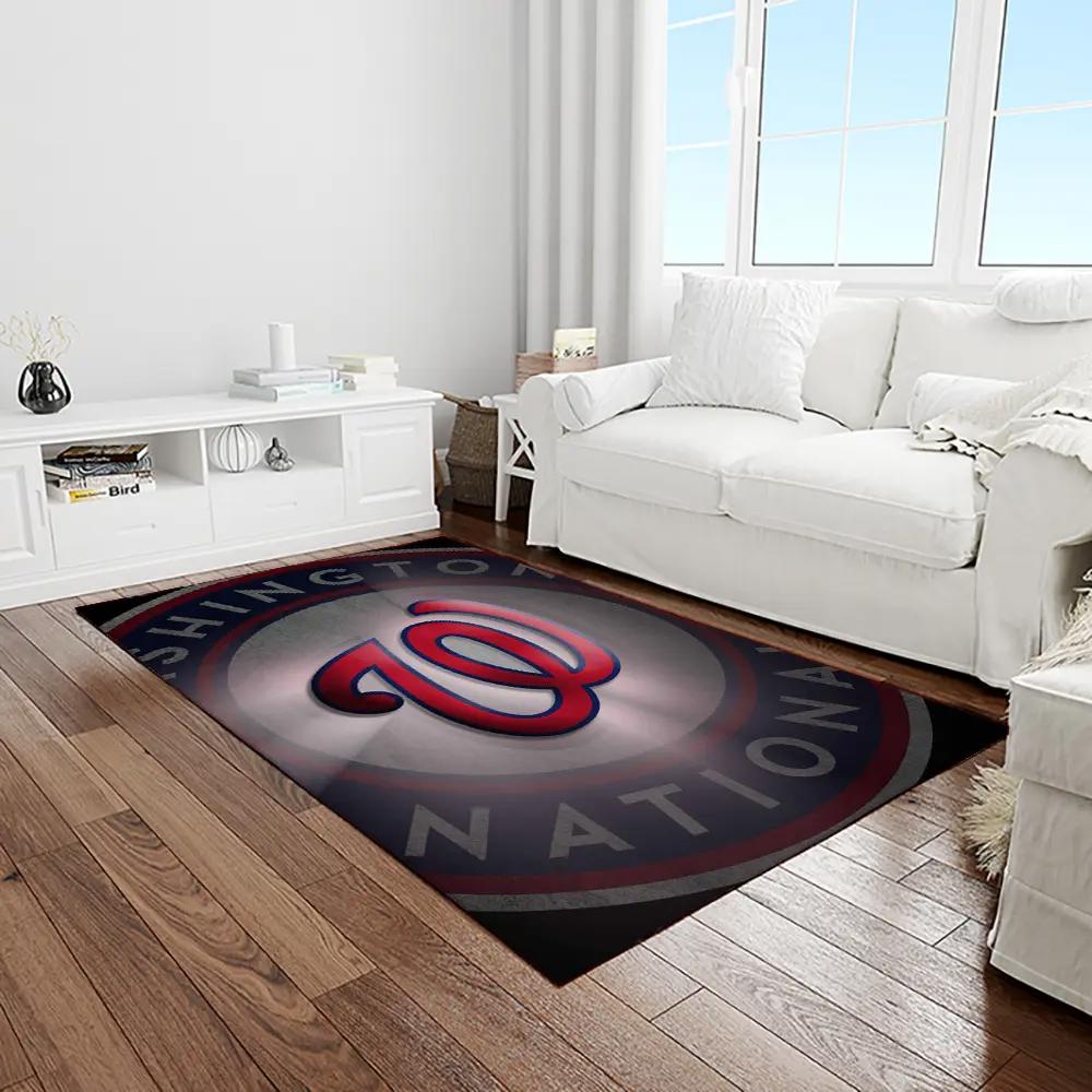 Mlb washington nationals baseball team logo rectangle area rug wn66 Rectangle Rug