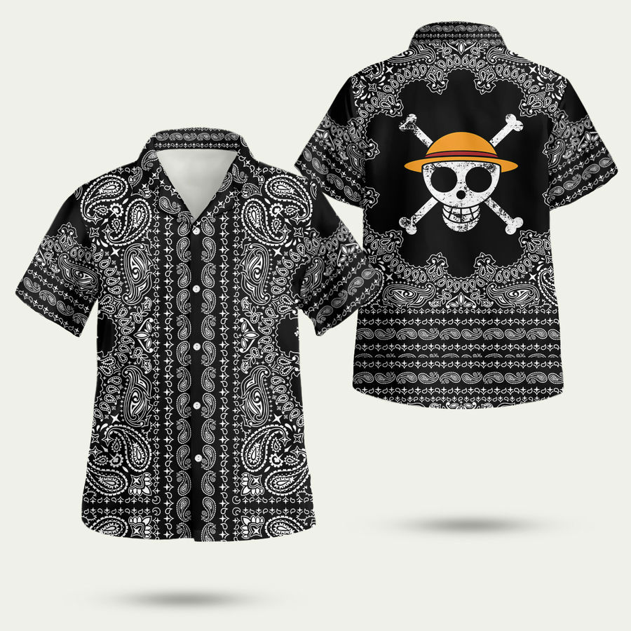 Monkey d luffy one piece skull hawaiian shirt Hawaii Shirt Shorts & Flip Flops
