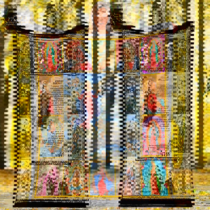 Mother of jesus fleece blanket, mink sherpa blanket, the bible quilt, jesus quilt, mary blanket, jesus lover gift Quilt Blanket