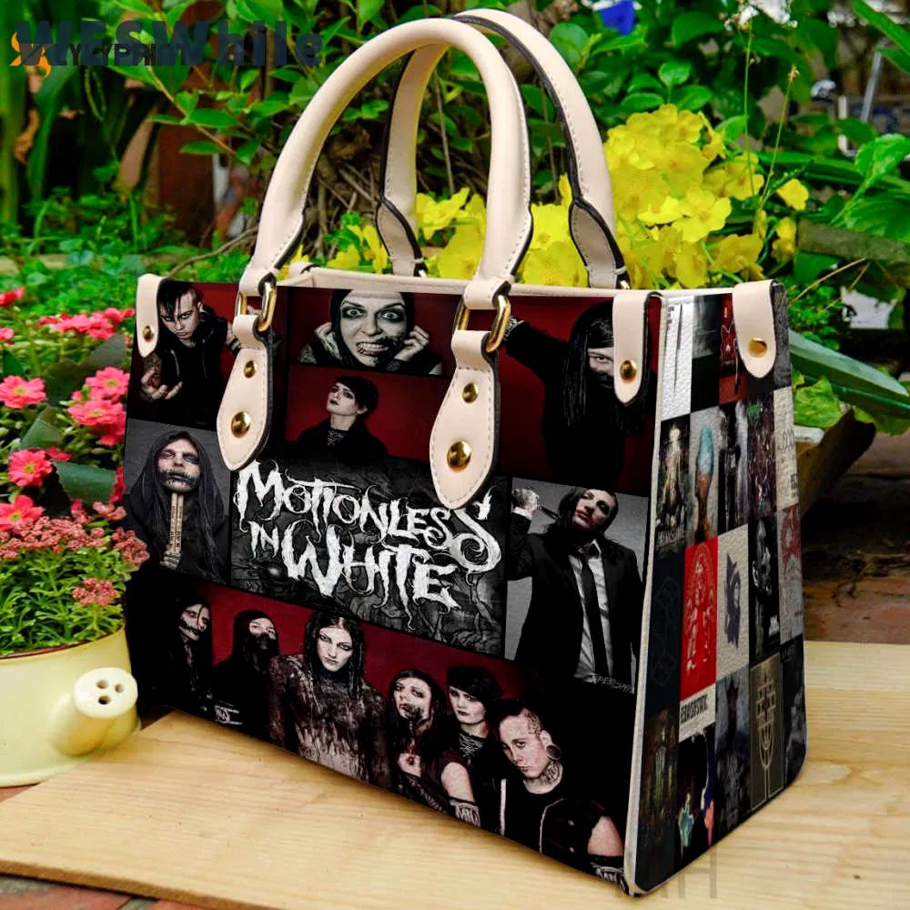Motionless in white leather handbag gift for women 2864 Women Leather Hand Bag