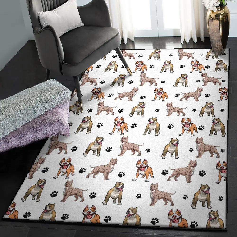 Muscle dog indoor outdoor carpet, pitbull heart rug Rectangle Rug