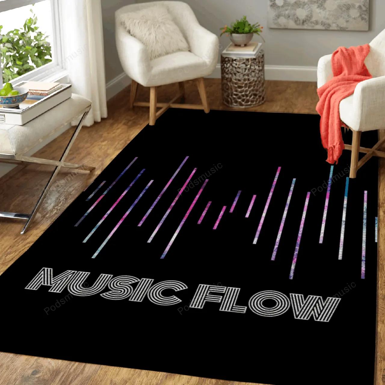 Music flow 3 out of 8 music flow art for fans area rug living room carpet rug regtangle carpet floor decor home decor Rectangle Rug