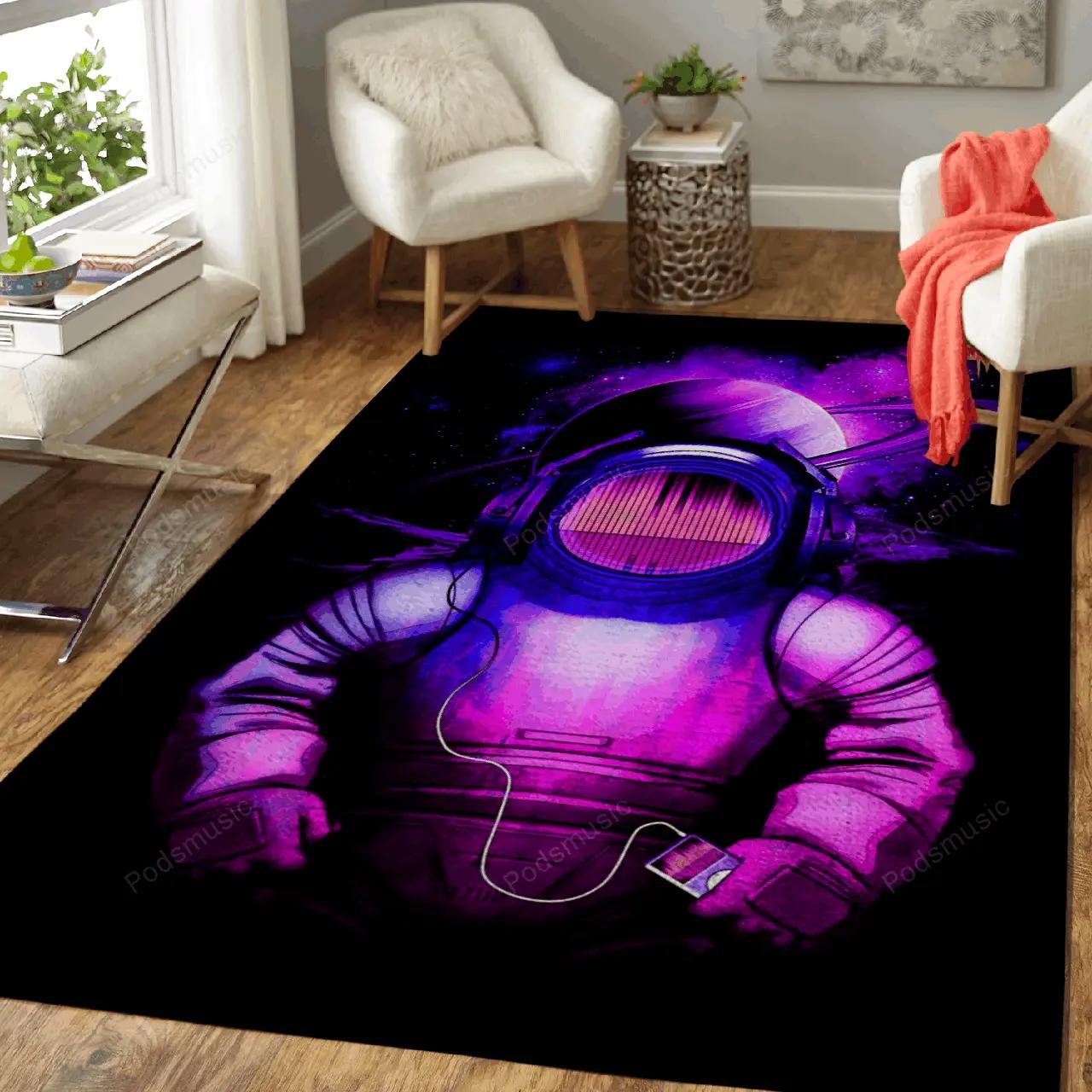 Music in space graphic arts art for fans area rug living room carpet rug regtangle carpet floor decor home decor Rectangle Rug