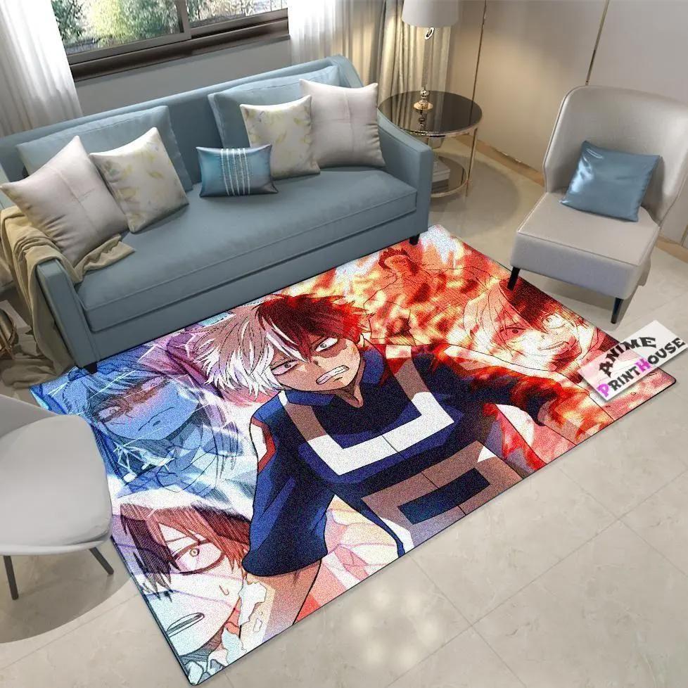 My hero academia todoroki shoto area rugs anime living room carpet home rug regtangle carpet floor decor home decor Rectangle Rug