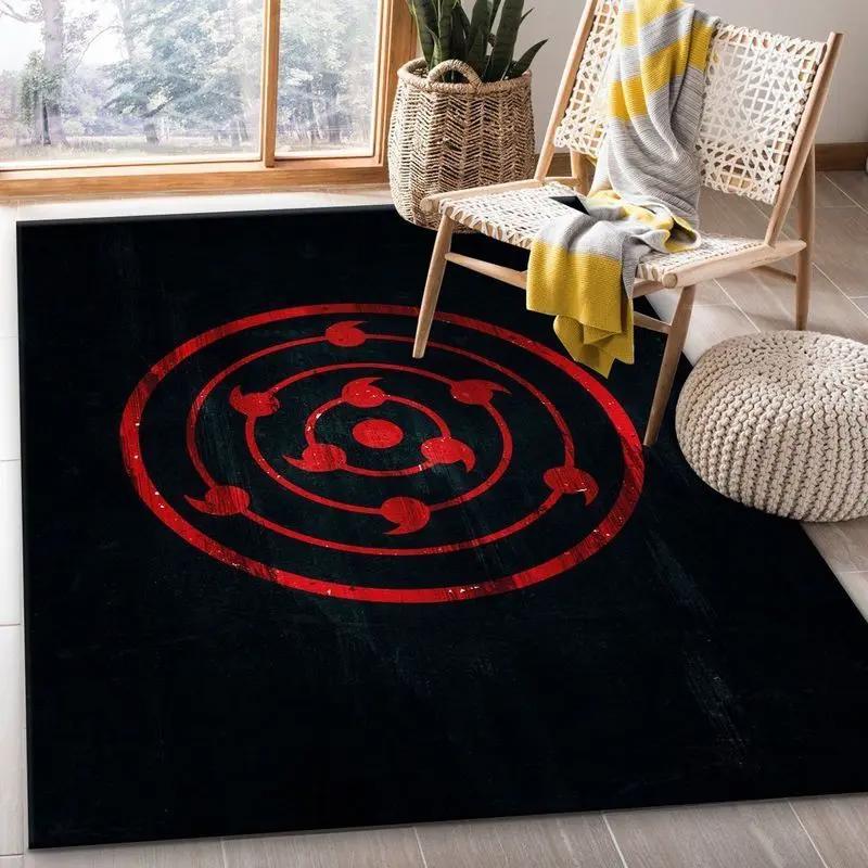 Naruto uchiha mangekyou sharingan 1 area rug living room and bed room rug rug regtangle carpet floor decor home decor Rectangle Rug